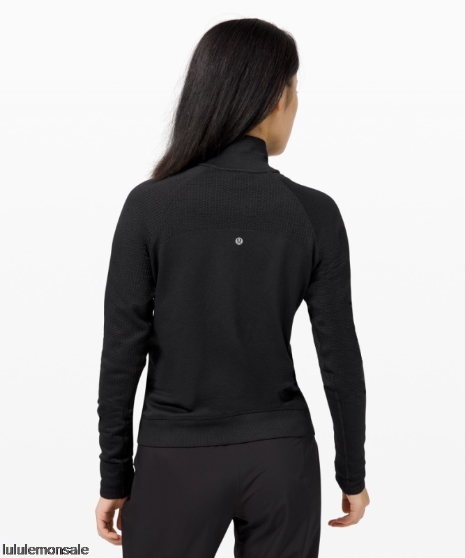 Lululemon Damen DELULU473 | Schwarz Konstruierter Warmer Halbreißverschluss